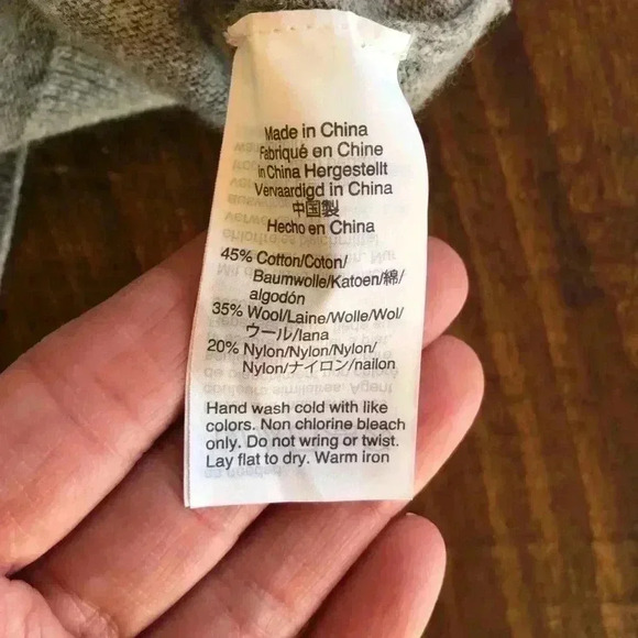 J. Crew | Mercantile - Gray Wool Blend Crewneck Sweater w/Diagonal Ruffle - Picture 6 of 6